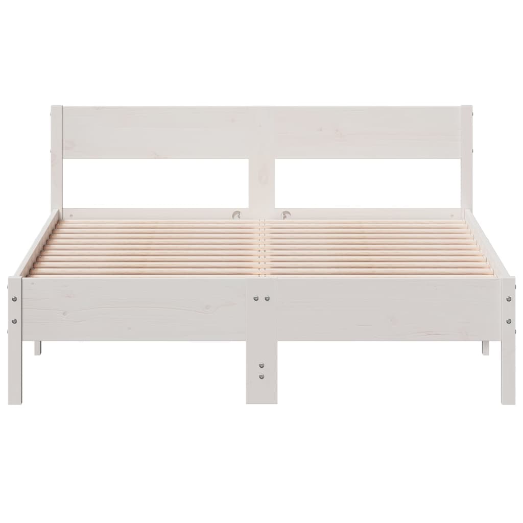 Cadre de lit sans matelas blanc 120x190 cm bois de pin massif