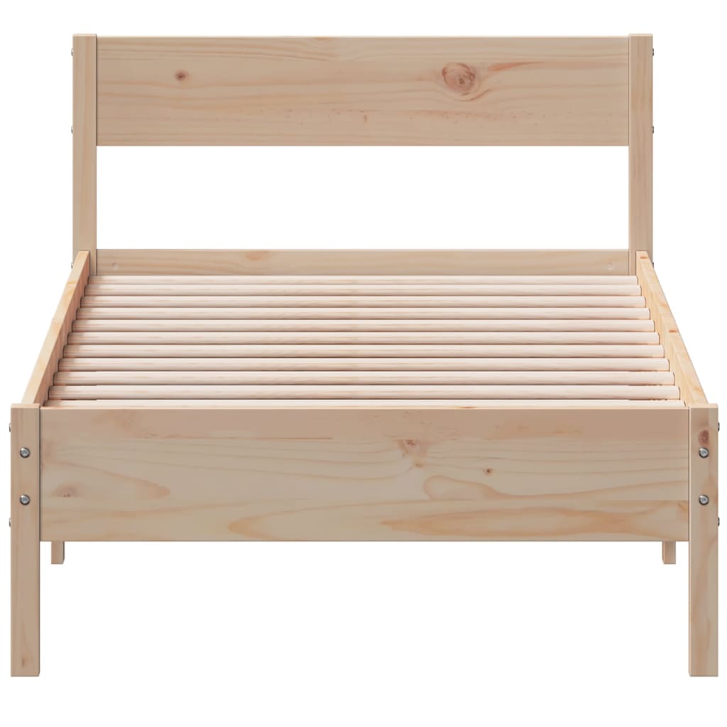 Cadre de lit sans matelas 75x190 cm bois de pin massif