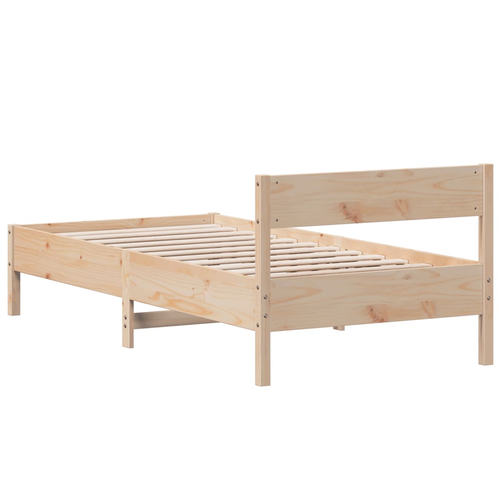 Cadre de lit sans matelas 75x190 cm bois de pin massif