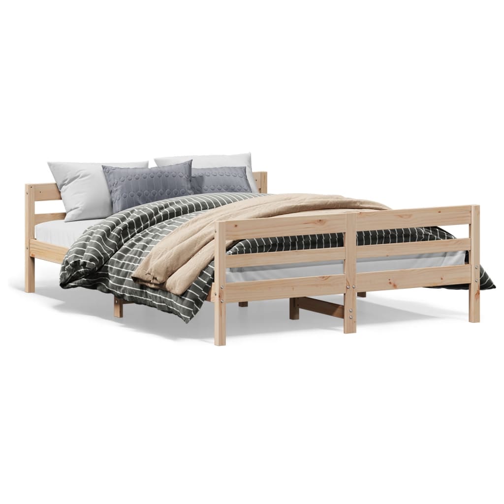 Cadre de lit sans matelas 140x200 cm bois massif de pin