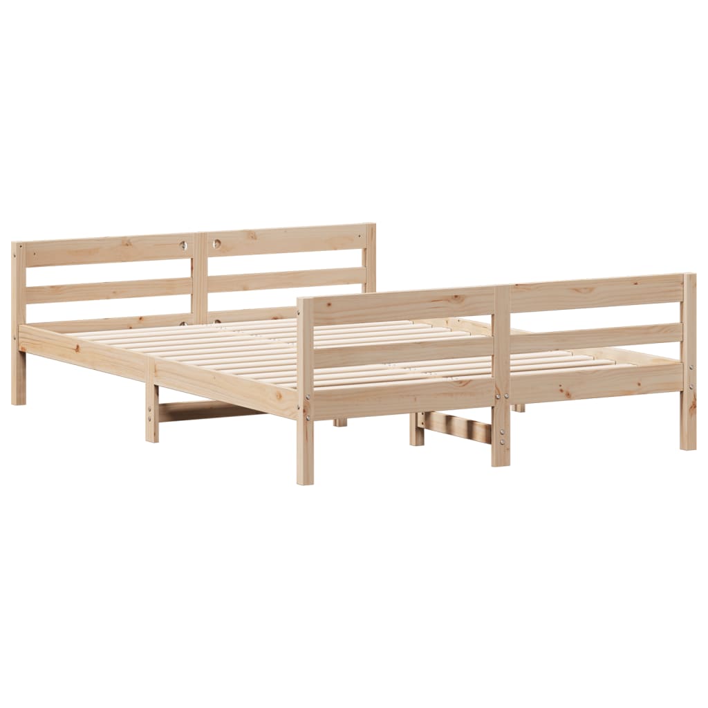 Cadre de lit sans matelas 140x200 cm bois massif de pin