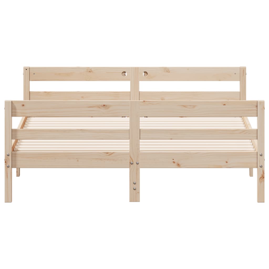 Cadre de lit sans matelas 140x200 cm bois massif de pin