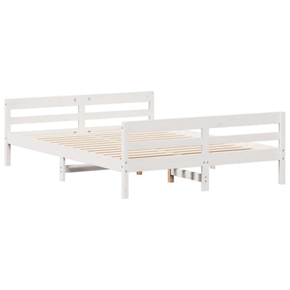 Cadre de lit sans matelas blanc 140x200 cm bois de pin massif