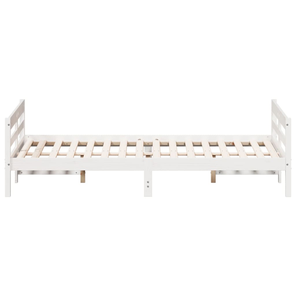 Cadre de lit sans matelas blanc 120x200 cm bois de pin massif