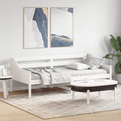 Lit de jour sans matelas blanc 100x200 cm bois de pin massif