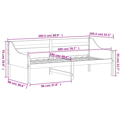 Lit de jour sans matelas cire marron 100x200 cm pin massif