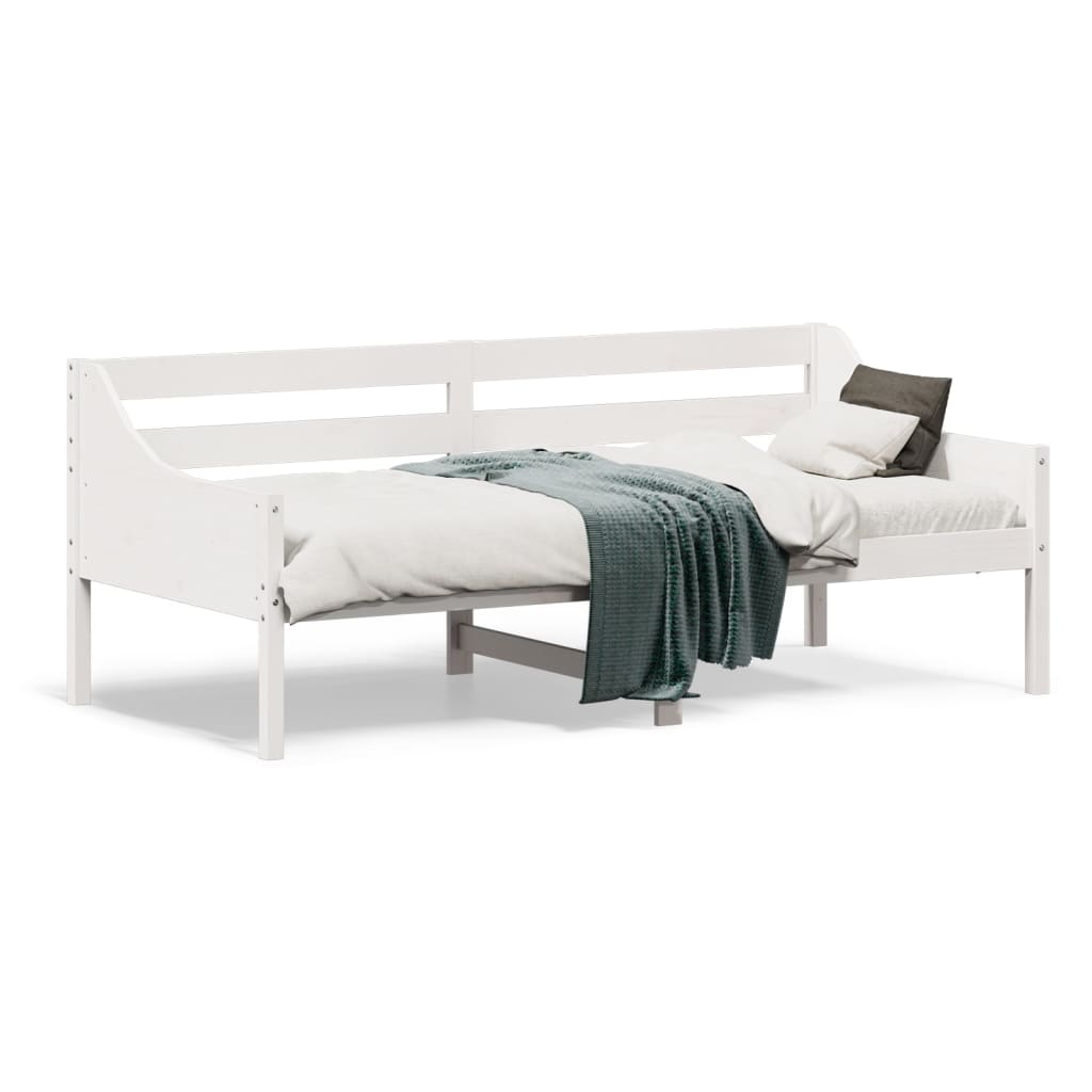 Lit de jour sans matelas blanc 90x190 cm bois de pin massif