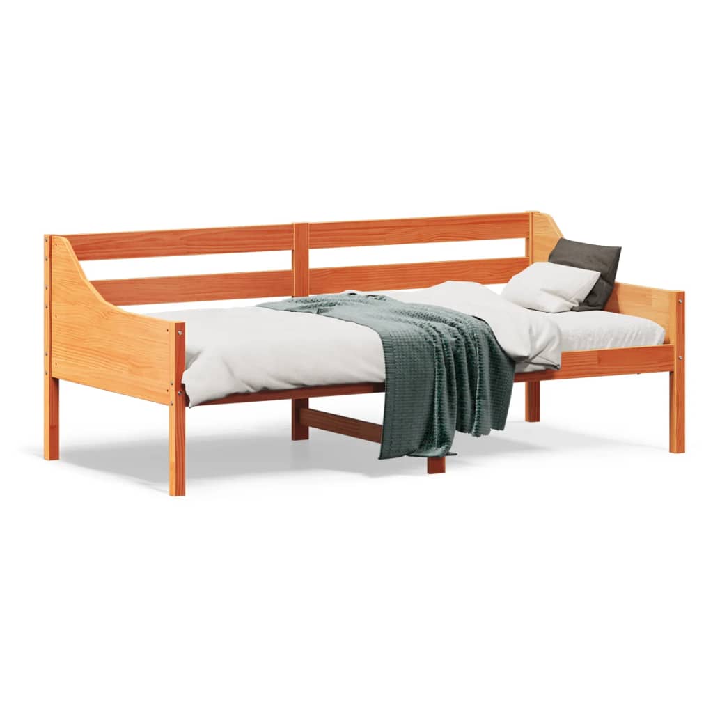 Lit de jour sans matelas cire marron 90x190 cm bois pin massif