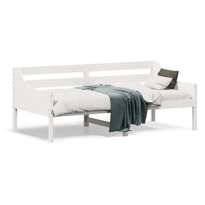 Lit de jour sans matelas blanc 75x190 cm bois de pin massif