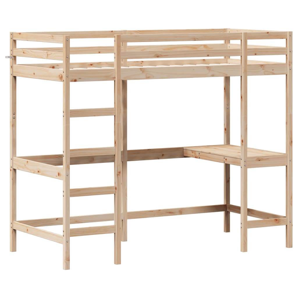 Lit superposé sans matelas 100x200 cm bois massif de pin