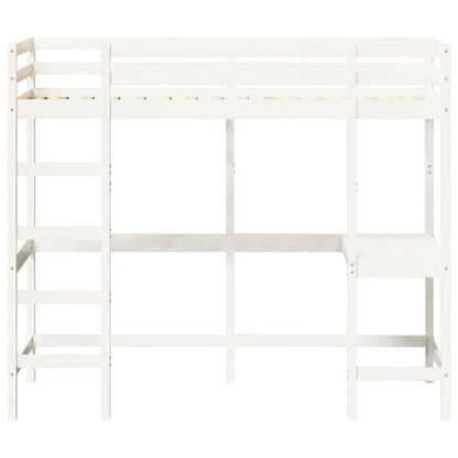 Lit superposé sans matelas blanc 100x200 cm bois de pin massif