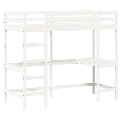 Lit superposé sans matelas blanc 75x190 cm pin massif