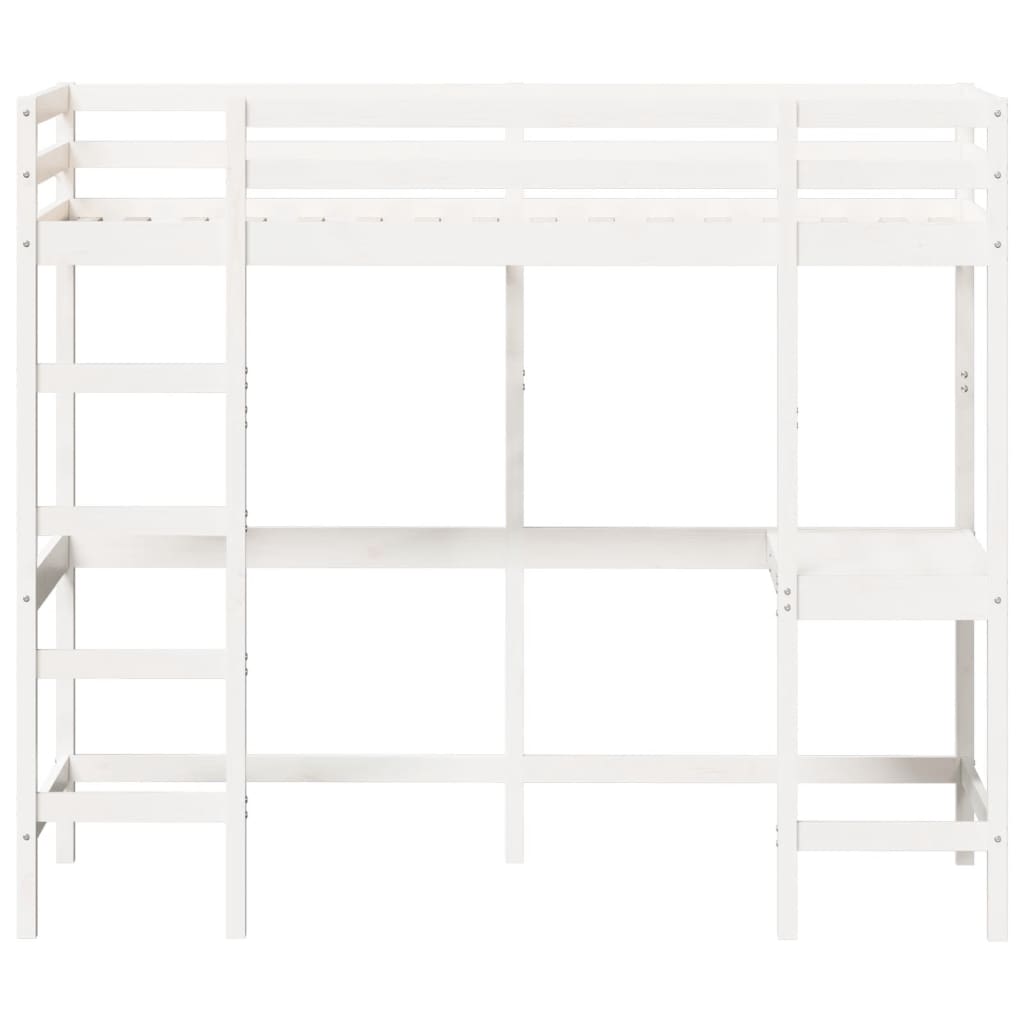 Lit superposé sans matelas blanc 75x190 cm pin massif