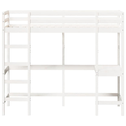 Lit superposé sans matelas blanc 75x190 cm pin massif