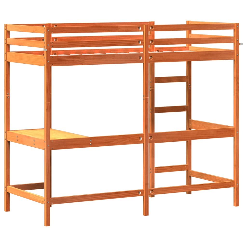 Lit superposé sans matelas 75x190 cm bois de pin massif