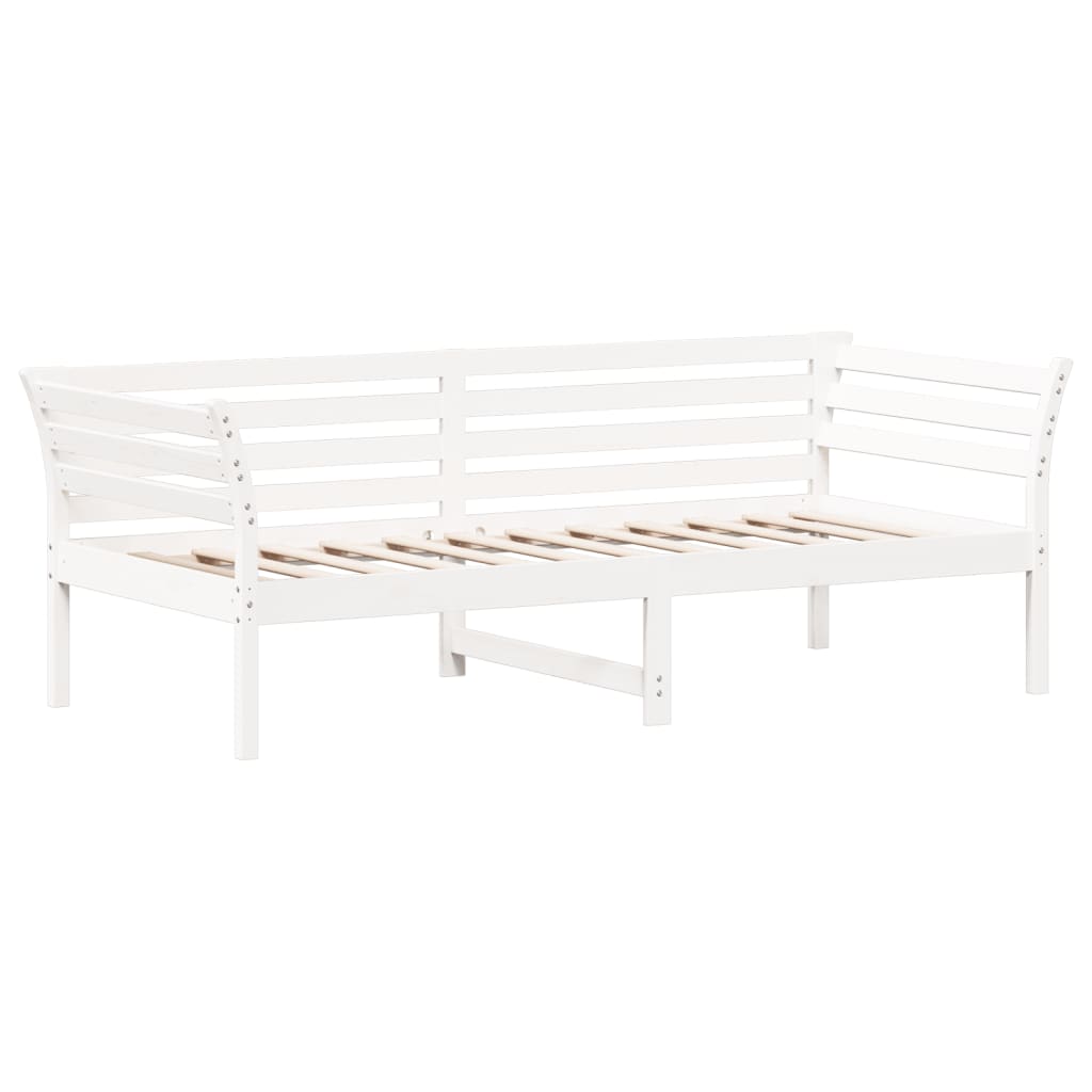 Lit de jour sans matelas blanc 80x200 cm bois de pin massif