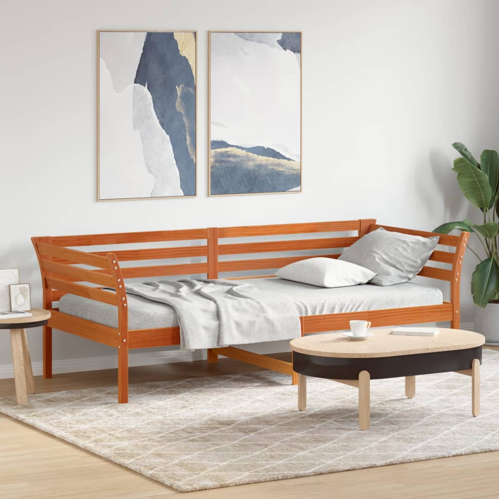 Lit de jour sans matelas cire marron 80x200 cm bois pin massif