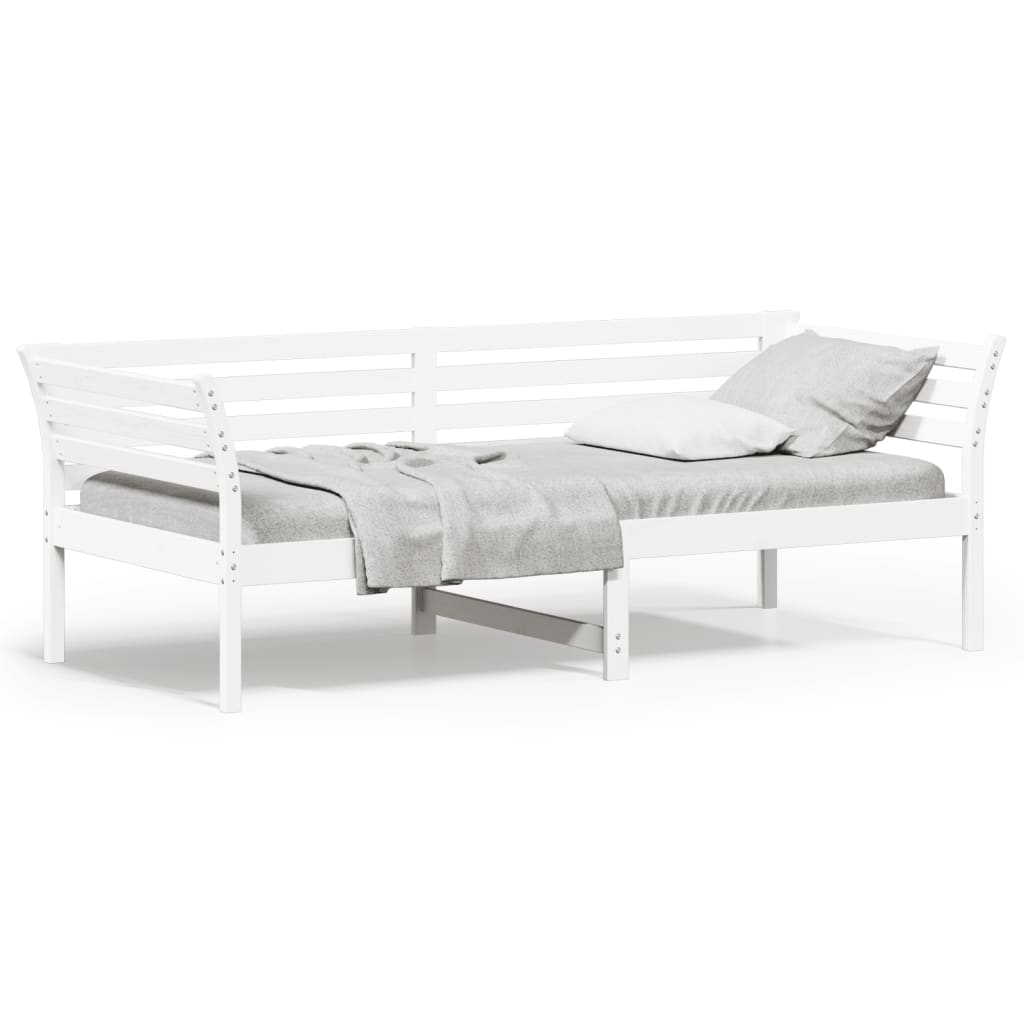 Lit de jour sans matelas blanc 90x200 cm bois de pin massif