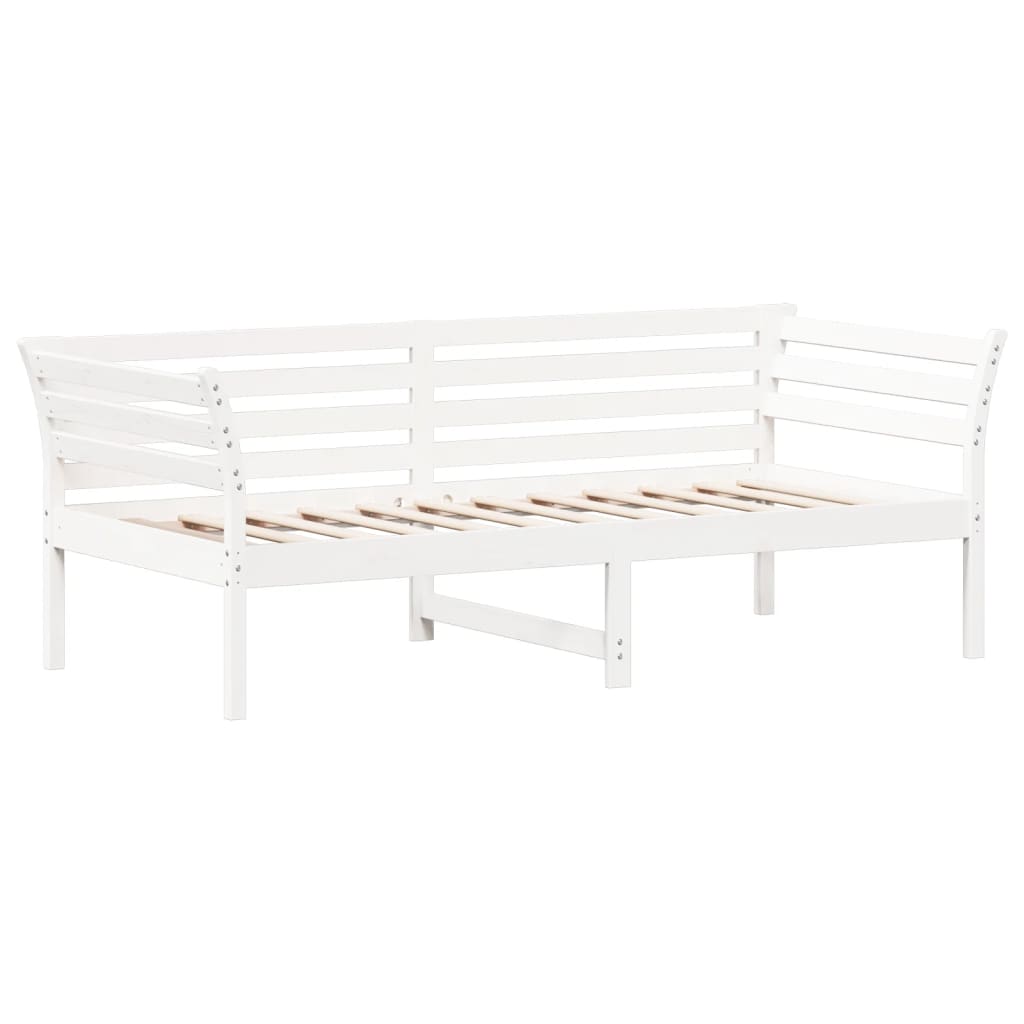 Lit de jour sans matelas blanc 90x190 cm bois de pin massif