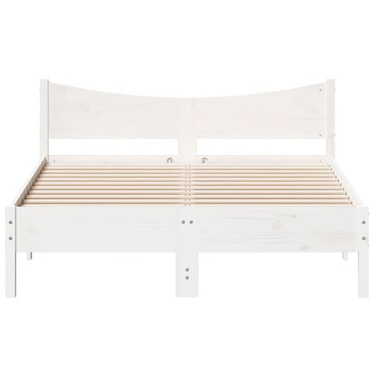 Cadre de lit sans matelas blanc 140x200 cm bois de pin massif