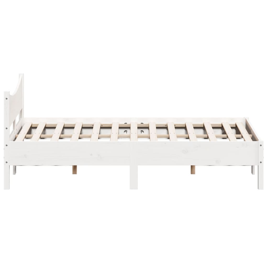 Cadre de lit sans matelas blanc 140x200 cm bois de pin massif