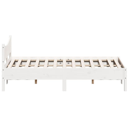 Cadre de lit sans matelas blanc 140x200 cm bois de pin massif