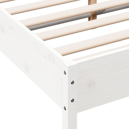 Cadre de lit sans matelas blanc 140x200 cm bois de pin massif