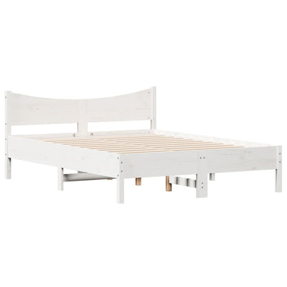 Cadre de lit sans matelas blanc 120x200 cm bois de pin massif