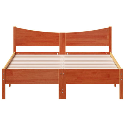 Cadre de lit sans matelas cire marron 120x200cm bois pin massif