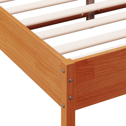 Cadre de lit sans matelas cire marron 120x200cm bois pin massif