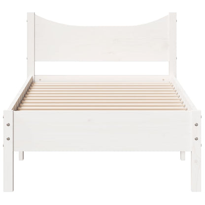 Cadre de lit sans matelas blanc 90x200 cm bois de pin massif