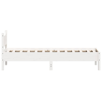 Cadre de lit sans matelas blanc 90x200 cm bois de pin massif