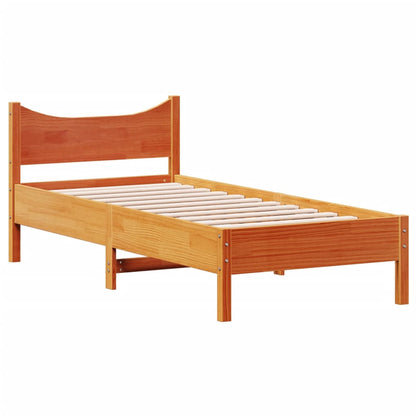 Cadre de lit sans matelas cire marron 90x200 cm bois pin massif