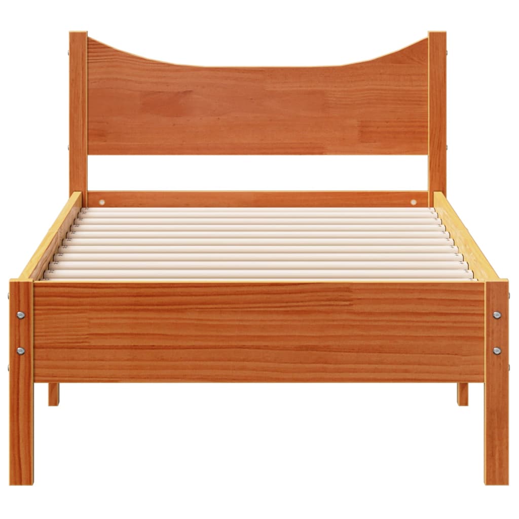 Cadre de lit sans matelas cire marron 90x200 cm bois pin massif