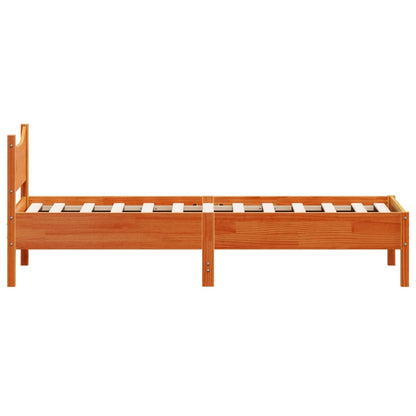 Cadre de lit sans matelas cire marron 90x200 cm bois pin massif