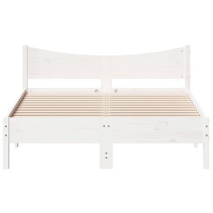 Cadre de lit sans matelas blanc 140x190 cm bois de pin massif