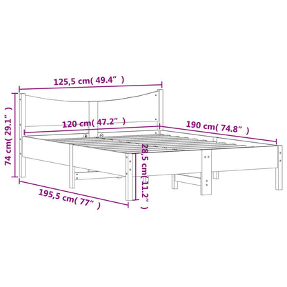 Cadre de lit sans matelas 120x190 cm bois de pin massif