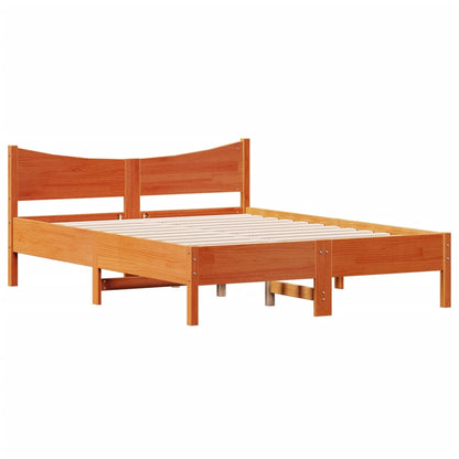 Cadre de lit sans matelas cire marron 120x190cm bois pin massif