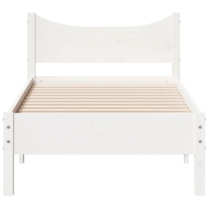 Cadre de lit sans matelas blanc 90x190 cm bois de pin massif