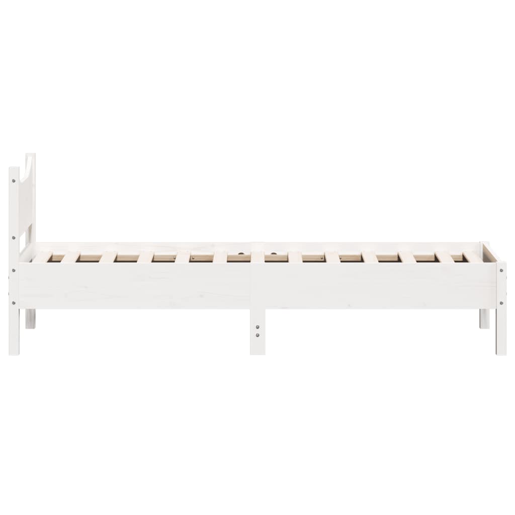 Cadre de lit sans matelas blanc 90x190 cm bois de pin massif