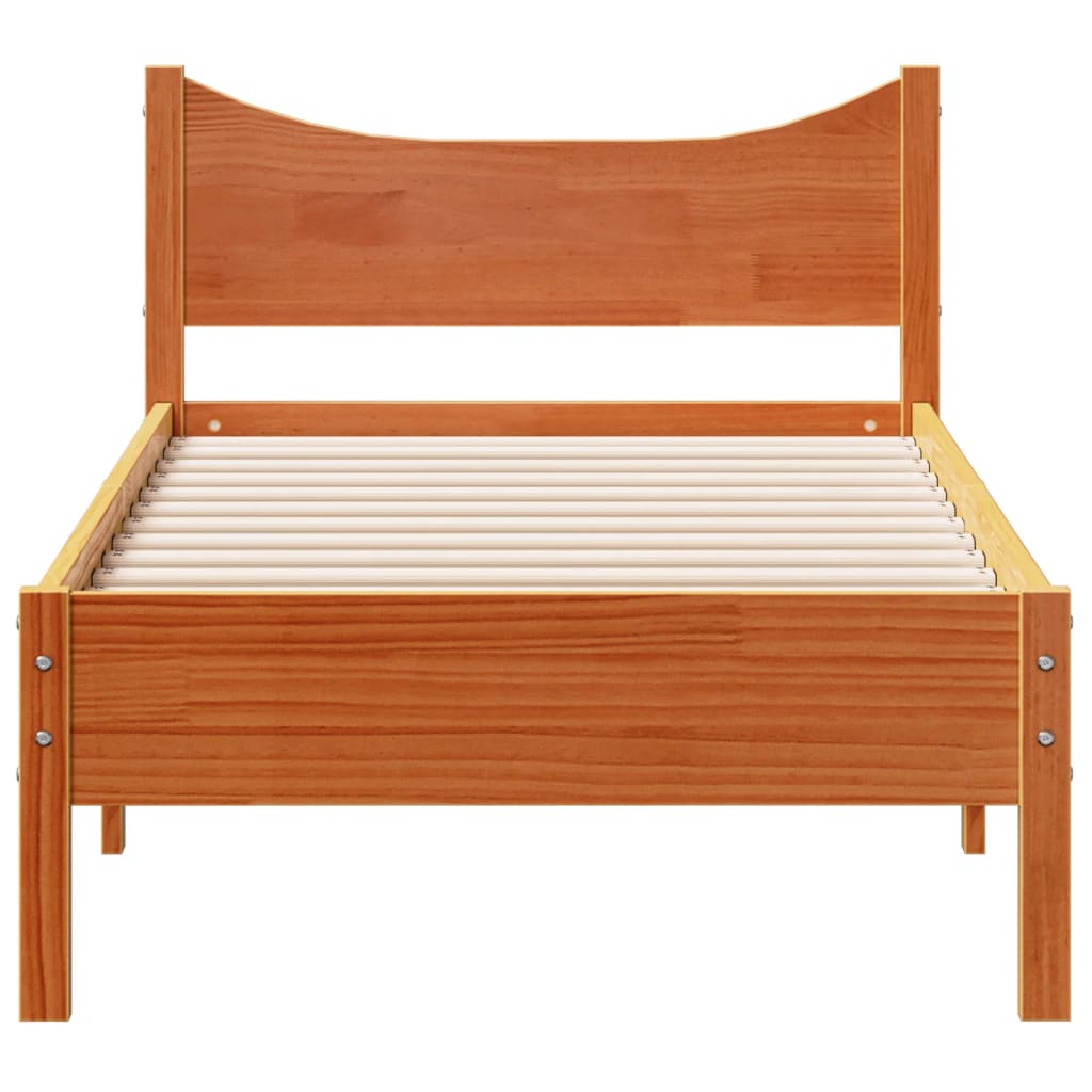 Cadre de lit sans matelas cire marron 90x190 cm bois pin massif