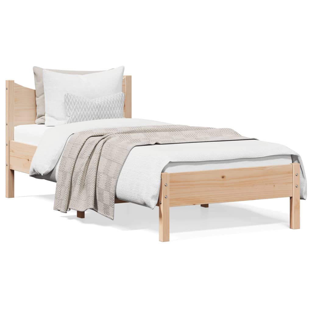 Cadre de lit sans matelas 75x190 cm bois de pin massif