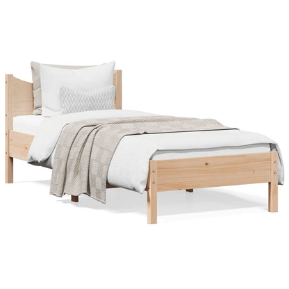 Cadre de lit sans matelas 75x190 cm bois de pin massif