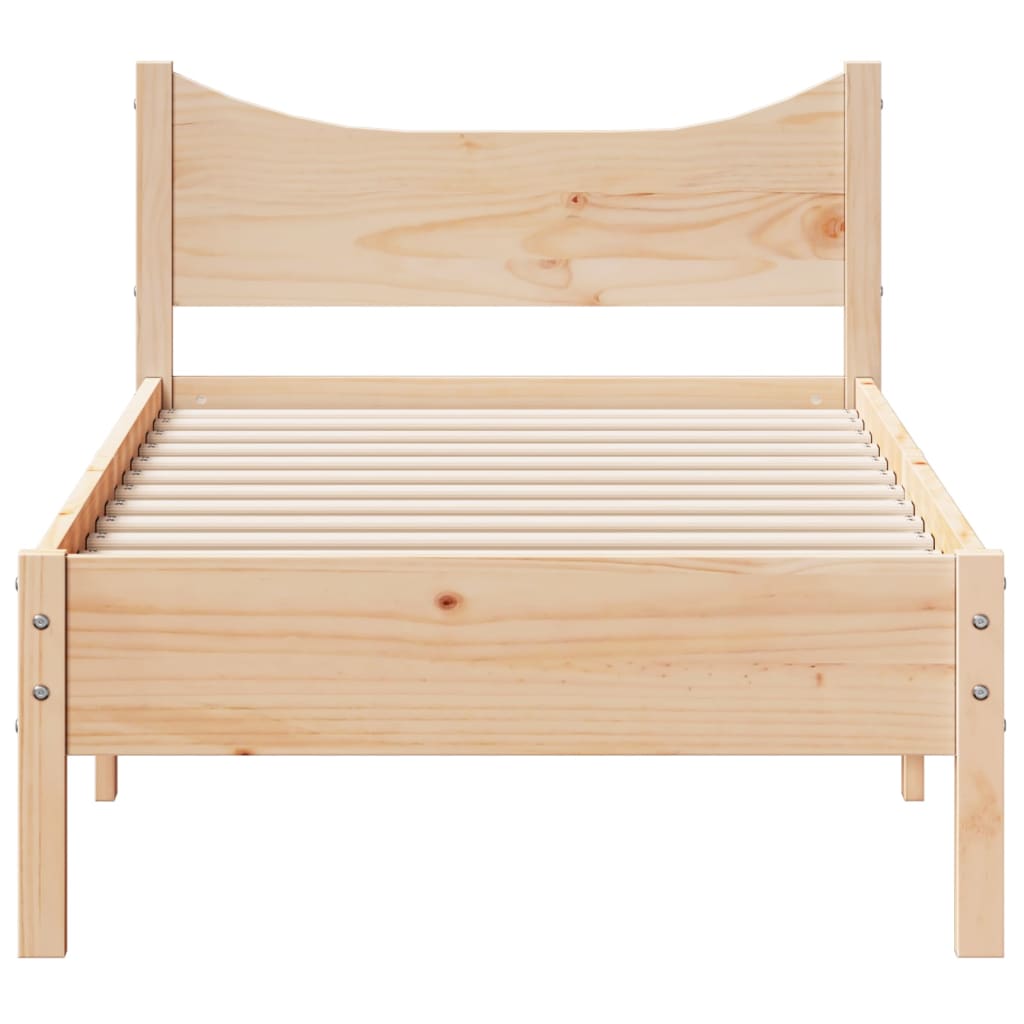 Cadre de lit sans matelas 75x190 cm bois de pin massif