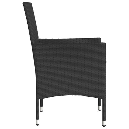 Chaises de jardin avec coussins lot de 2 noir résine tressée