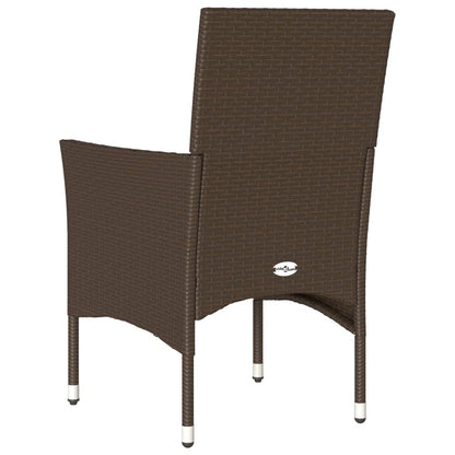 Chaises de jardin avec coussins lot de 2 marron résine tressée