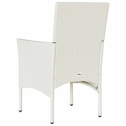 Chaises de jardin avec coussins lot de 2 blanc résine tressée