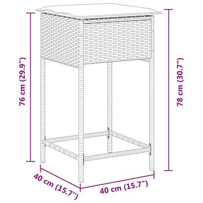 Tabourets de bar jardin coussins lot de 2 noir résine tressée