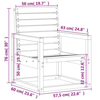 Salon de jardin 3 pcs bois massif de pin