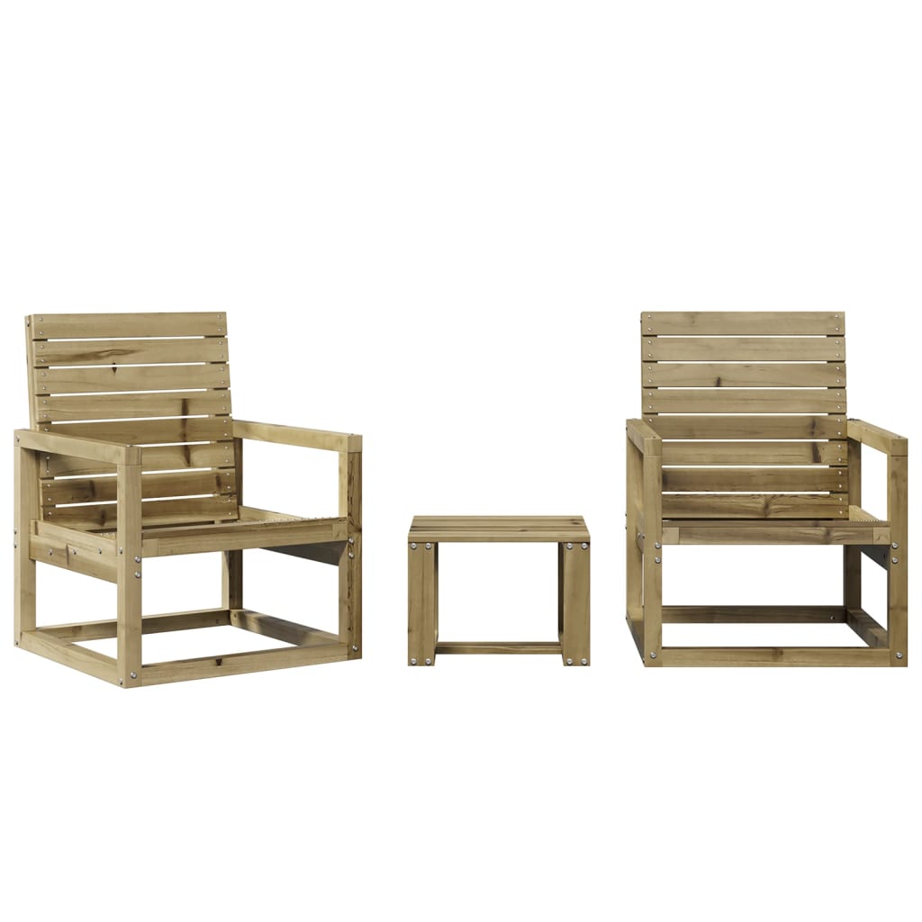 Salon de jardin 3 pcs bois de pin imprégné